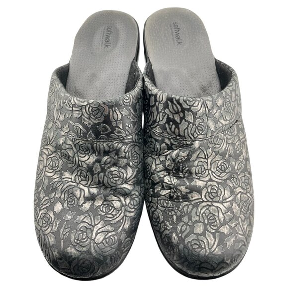 Softwalk Meredith Metallic Leather Rose Design Women's Size 10M - Picture 2 of 10
